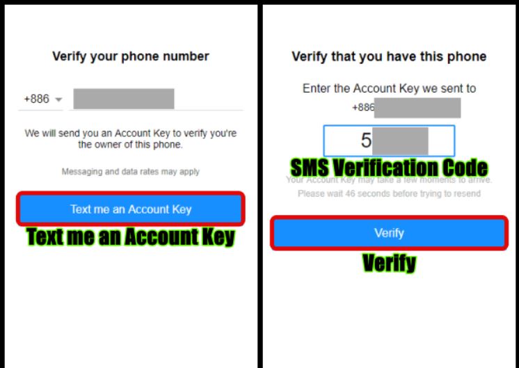 Confirm the phone number while creating a new Yahoo account